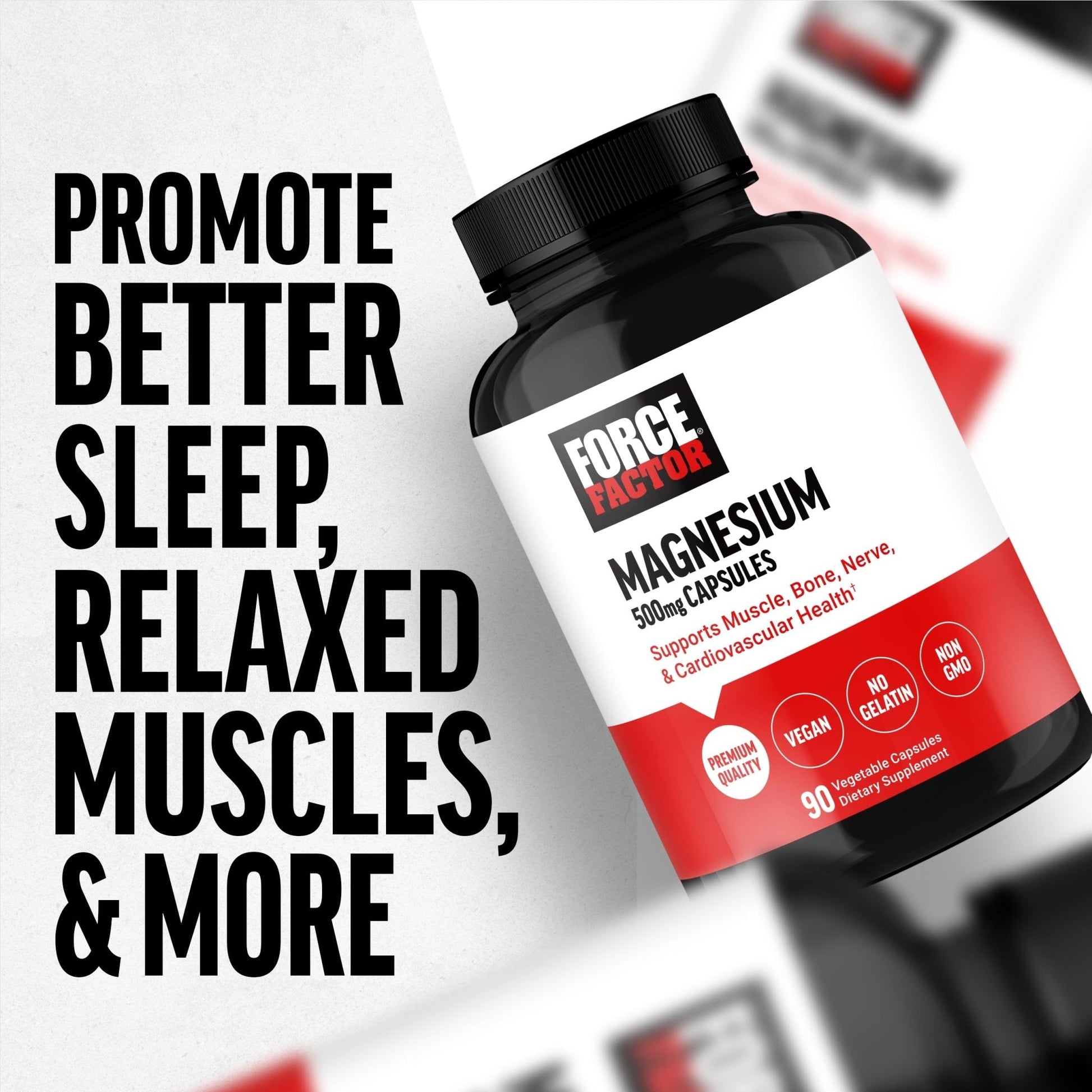 Force Factor Magnesium Complex Supplement to Support Muscles, Bones, Nerves, and Cardiovascular Health, Magnesium Glycinate, Magnesium Citrate, and Magnesium Oxide, Vegan, Non-GMO, 90 Capsules - Maple Wellness Supplements