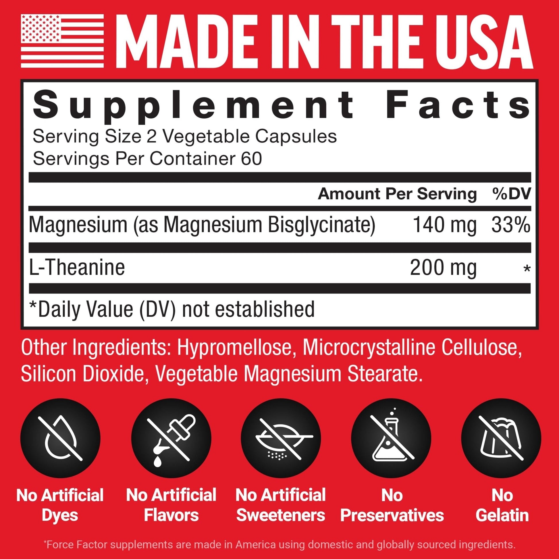 Force Factor Magnesium + L-Theanine, Magnesium Bisglycinate Supplement to Support Bones, Muscles, Nerves, Relaxation, and Mood, Vegan - Maple Wellness Supplements