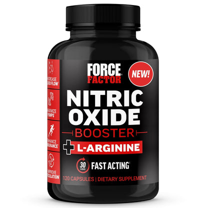 Force Factor Nitric Oxide Booster, Fast-Acting Formula with L-Arginine, Boosts Nitric Oxide Levels, Maximize Muscle Pumps, Enhance Endurance - Maple Wellness Supplements