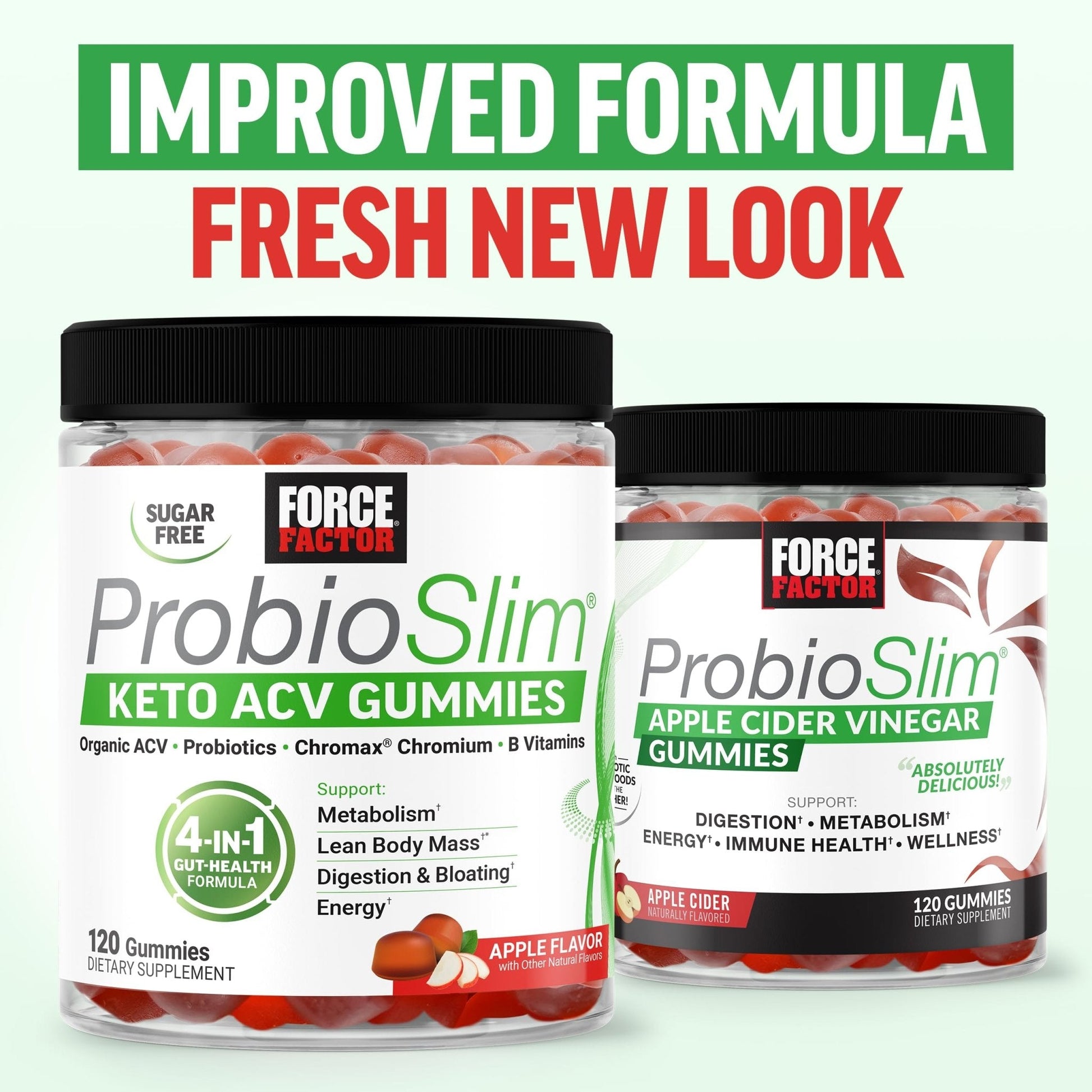 Force Factor ProbioSlim Apple Cider Vinegar Gummies, Keto ACV Gummies with LactoSpore Probiotics & Prebiotics to Support Digestion, Metabolism & Immune Health, - Maple Wellness Supplements