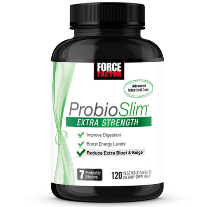 Force Factor ProbioSlim Extra Strength Probiotics for Women and Men with 30 Billion CFUs of Probiotics for Digestive Health, Bloating Relief, and Gut Health, with Prebiotic Fiber, 120 Capsules - Maple Wellness Supplements