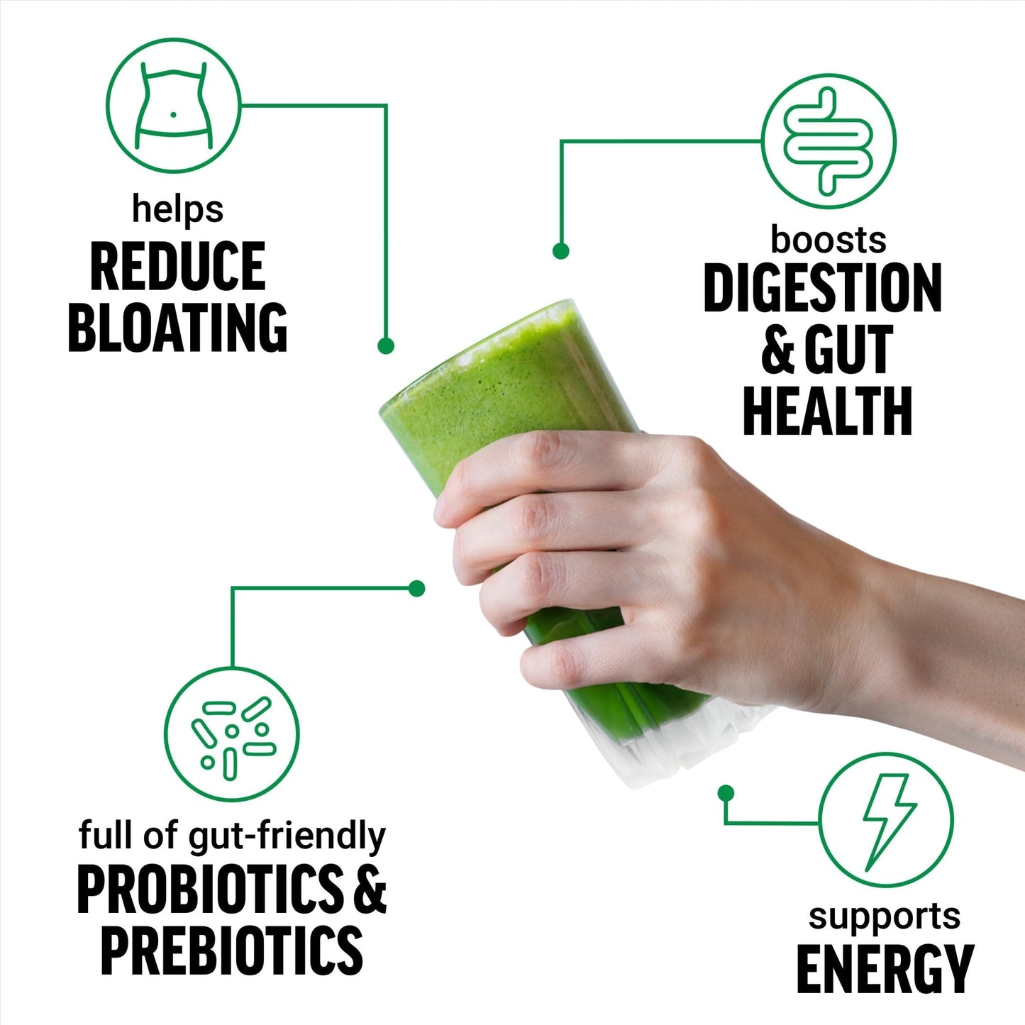 Force Factor Smarter Greens Daily Wellness Powder, Greens Superfood Powder to Support Gut Health, Bloating, & Digestion, with 40+ Superfoods - Maple Wellness Supplements