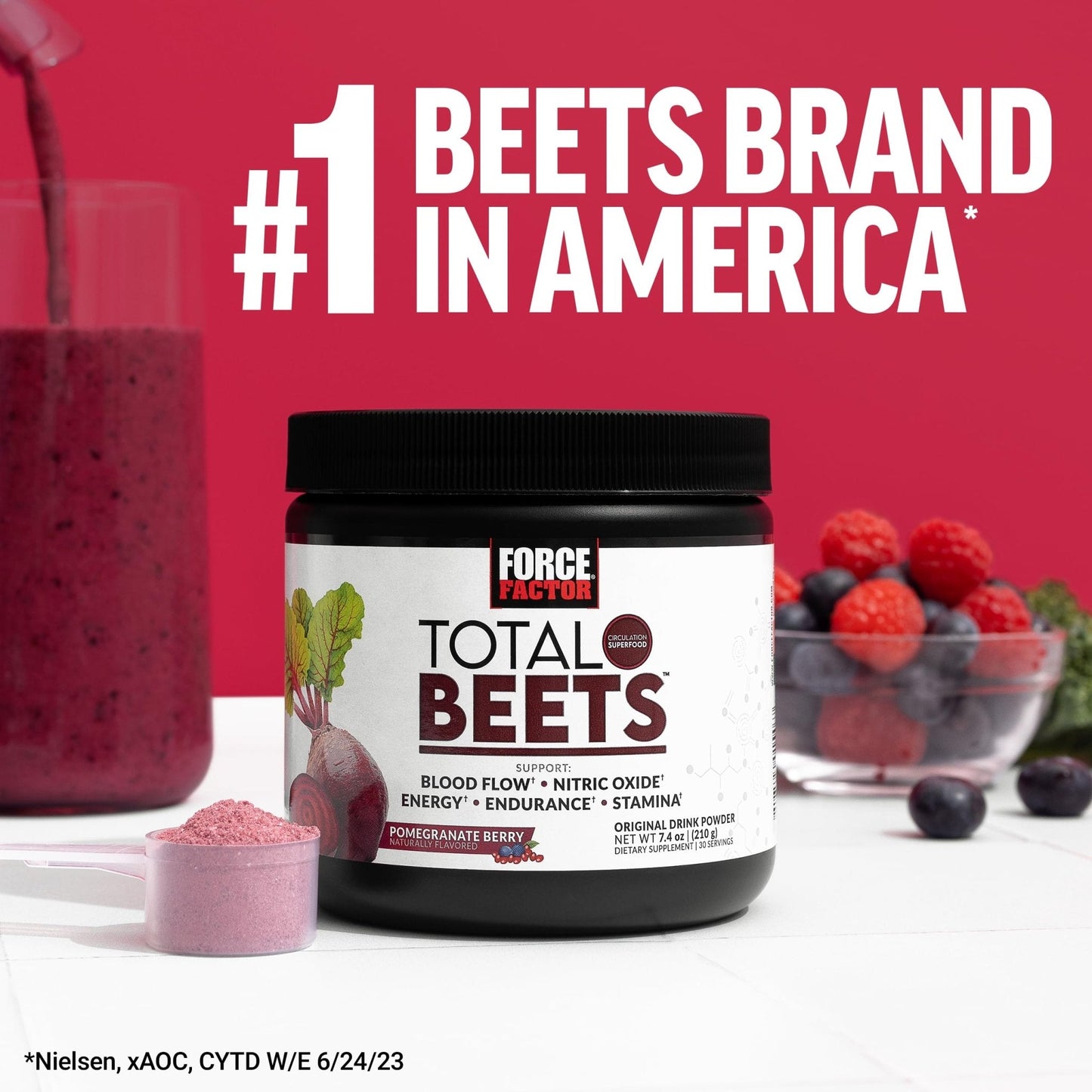Force Factor Total Beets Blood Pressure Support with Grape Seed Extract and Non GMO Beet Root Powder for Heart Health - Maple Wellness Supplements