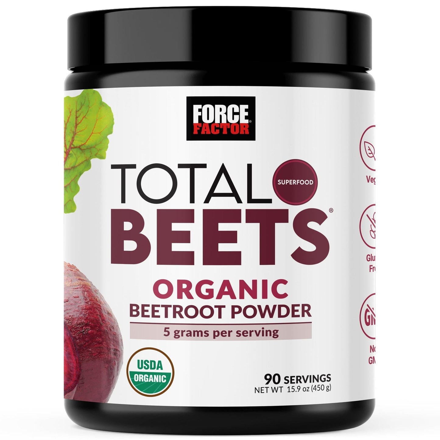 Force Factor Total Beets Organic Beetroot Powder Superfood to Boost Daily Nutrition, USDA Organic, Vegan, Gluten-Free - Maple Wellness Supplements