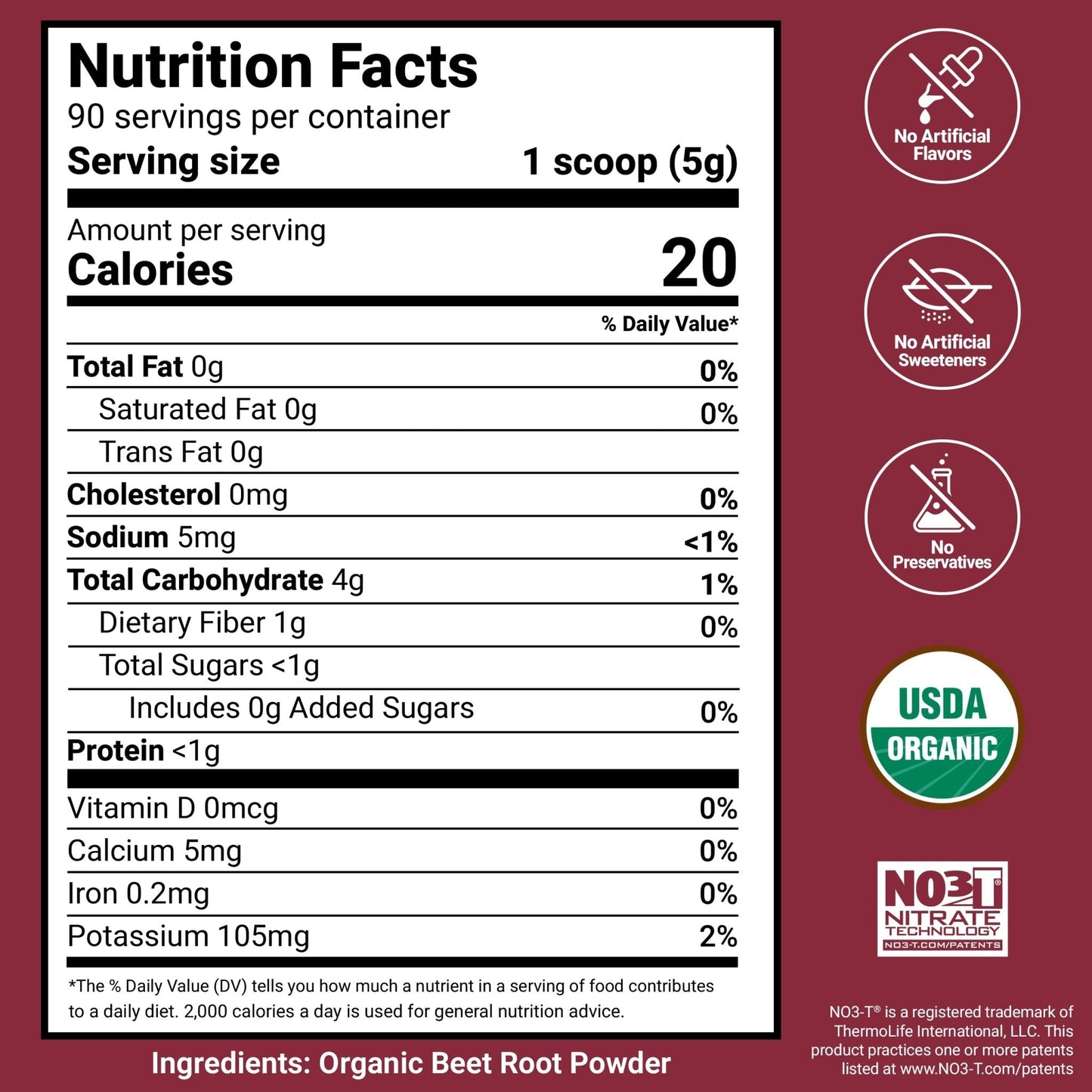 Force Factor Total Beets Organic Beetroot Powder Superfood to Boost Daily Nutrition, USDA Organic, Vegan, Gluten-Free - Maple Wellness Supplements
