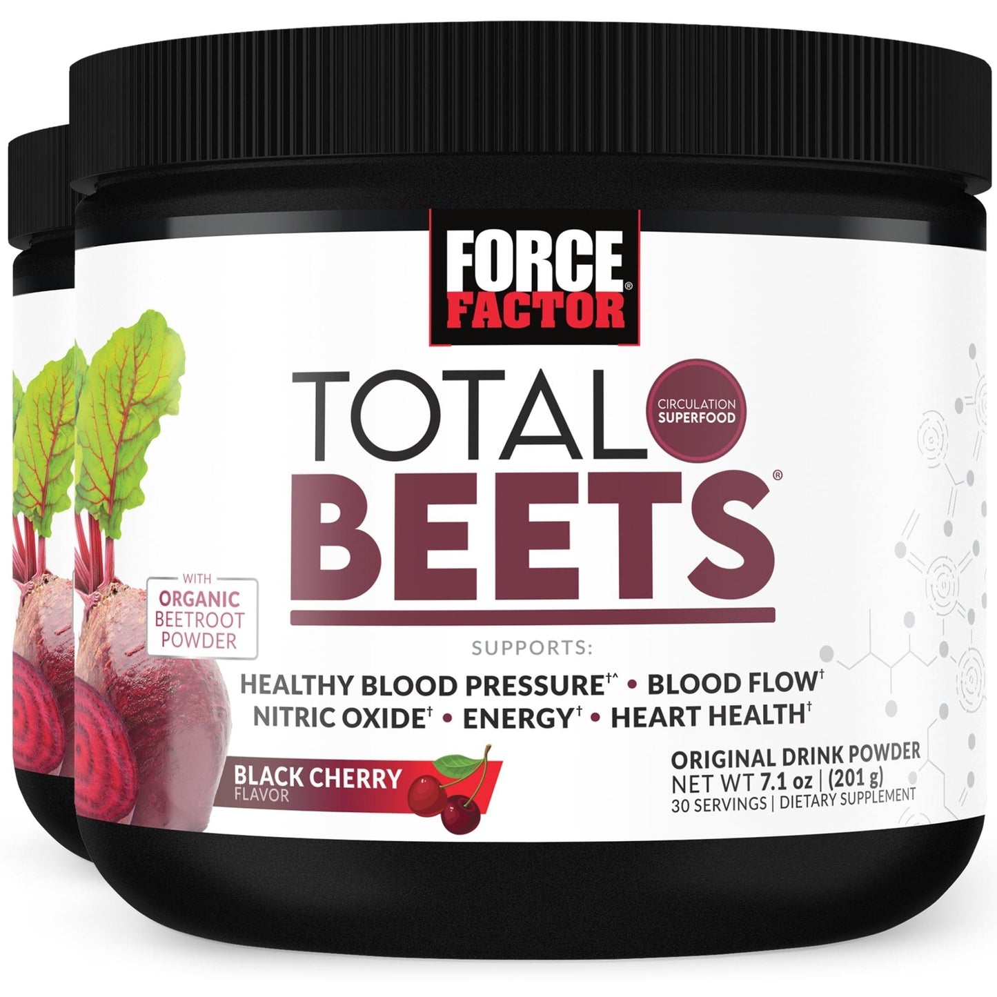 Force Factor Total Beets Superfood Beet Root Powder 2-Pack, Nitrates to Support Circulation, Blood Flow, Nitric Oxide, Energy, Endurance, Stamina - Maple Wellness Supplements
