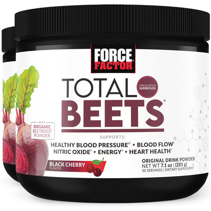 Force Factor Total Beets Superfood Beet Root Powder 2-Pack, Nitrates to Support Circulation, Blood Flow, Nitric Oxide, Energy, Endurance, Stamina - Maple Wellness Supplements