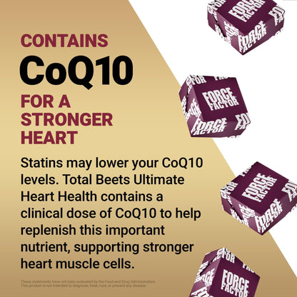 Force Factor Total Beets Ultimate Heart Health Chews for Blood Pressure Support, with Beetroot Powder, CoQ10, B Vitamins & Grapeseed Extract for Blood Flow - Maple Wellness Supplements
