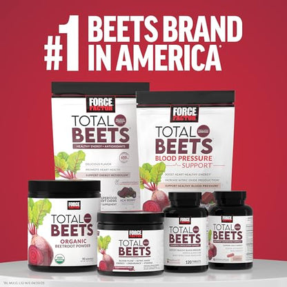 Force Factor Total Beets Ultimate Heart Health Chews for Blood Pressure Support, with Beetroot Powder, CoQ10, B Vitamins & Grapeseed Extract for Blood Flow & Energy - Maple Wellness Supplements