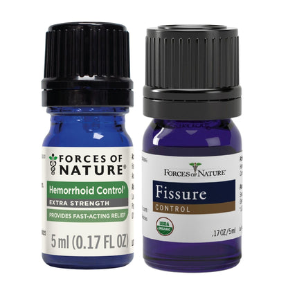 Forces of Nature Hemorrhoid Control Extra Strength (5ml) + Organic Fissure Care (5ml) | Virtual Bundle - Maple Wellness Supplements