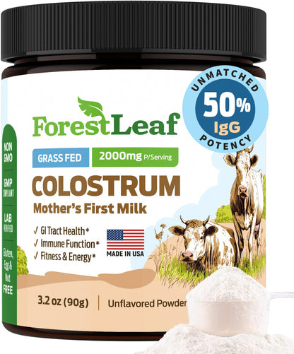 ForestLeaf Colostrum Powder 50% IgG Highest Concentration - Grass Fed Bovine - Maple Wellness Supplements