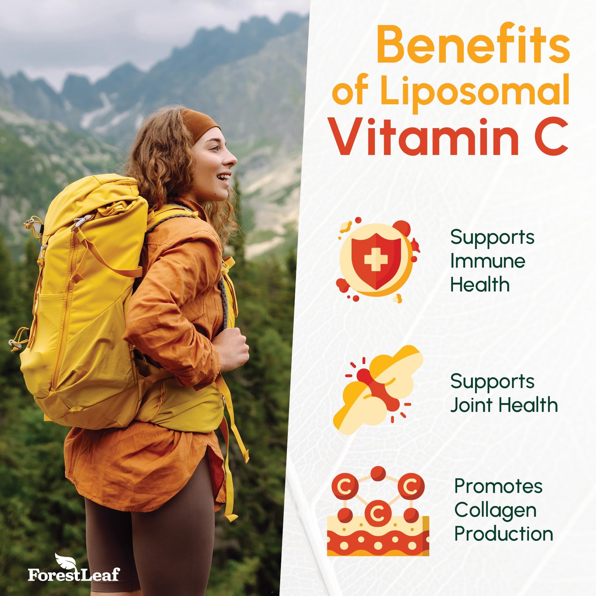 ForestLeaf Liposomal Vitamin C 1400mg Capsules | High Dose Vitamin C Liposomal Supplement w Coconut Oil Fatty Acids | Fast Absorption | Immune Support, - Maple Wellness Supplements