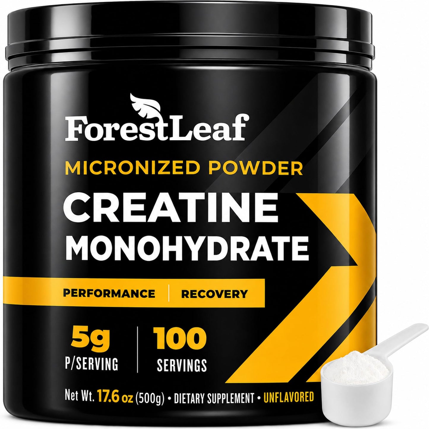 ForestLeaf Micronized Creatine Monohydrate Powder - Maximize Muscle Growth & Strength - Unflavored Creatine for Women and Men - Maple Wellness Supplements
