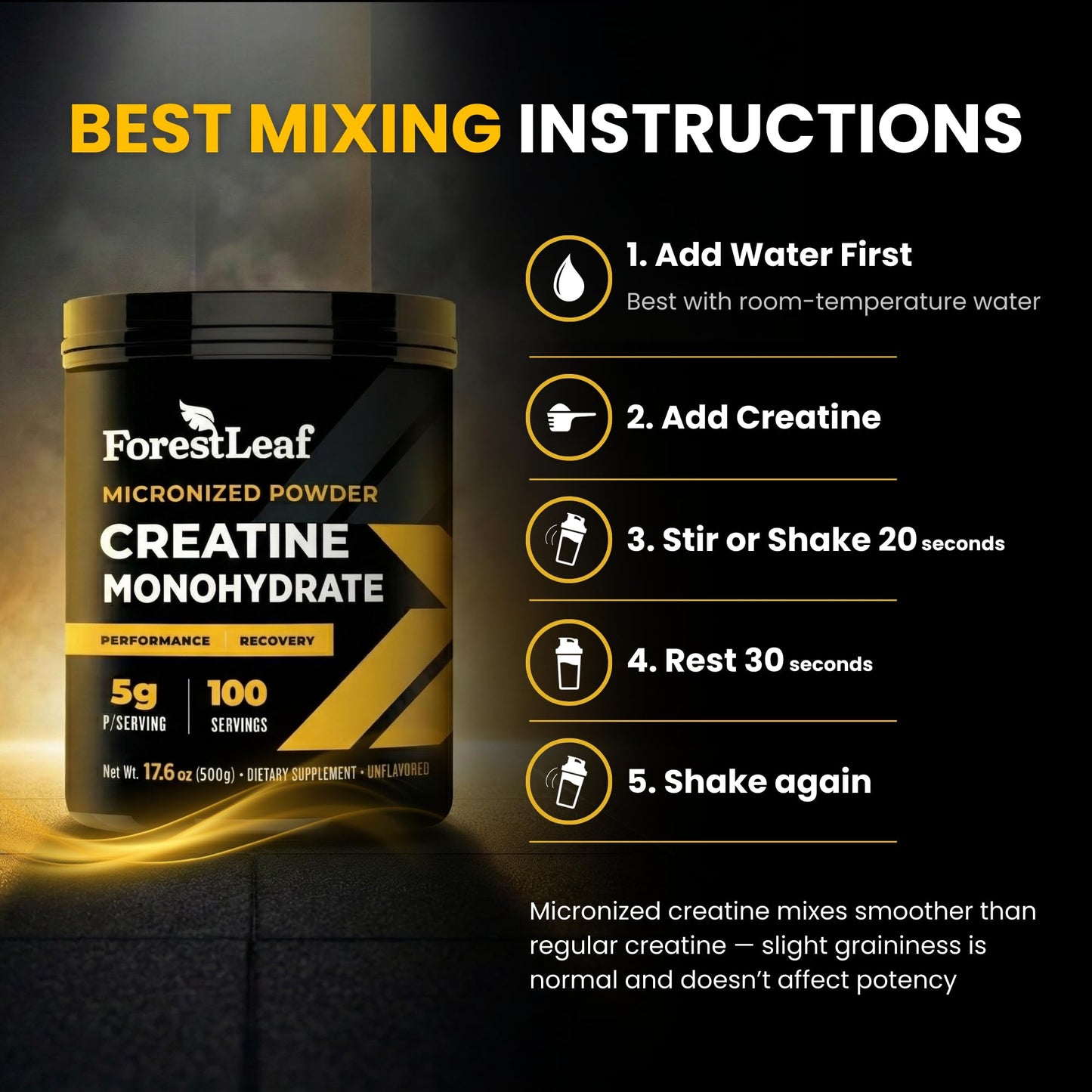ForestLeaf Micronized Creatine Monohydrate Powder - Maximize Muscle Growth & Strength - Unflavored Creatine for Women and Men - Maple Wellness Supplements