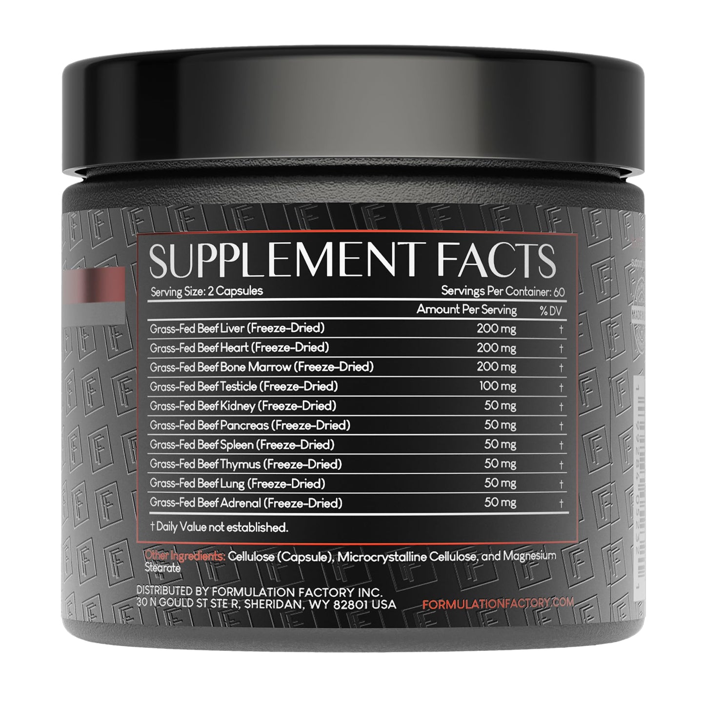Formulation Factory Primal Power 10-in-1 Grass-Fed Organ Supplement with Beef Liver, Heart, Marrow, Testicle, Kidney, Supports Vitality, Hormones, Energy, Immunity (4 Month Supply, 240 Capsules) - Maple Wellness Supplements