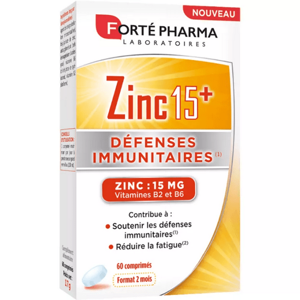 Forte Pharma Zinc 15+ Box of 60 Tablets - Maple Wellness Supplements