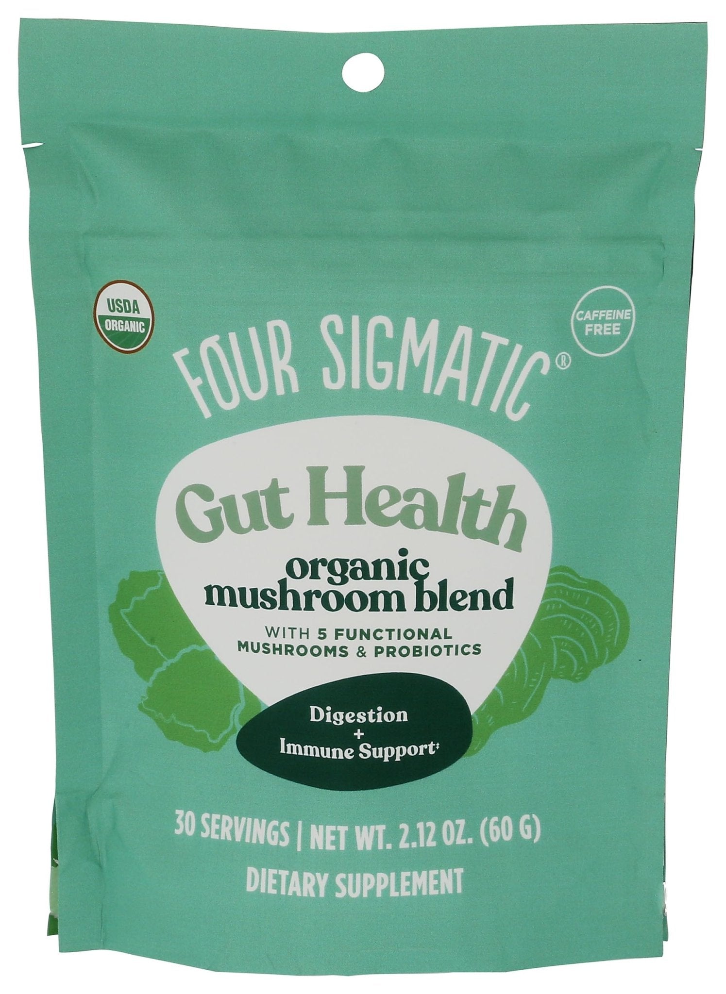 Four Sigmatic Gut Health Mushroom Blend | Organic Mushroom Powder Complex with Turkey Tail, Lion’s Mane, Cordyceps, Chaga, Probiotics and More - Maple Wellness Supplements