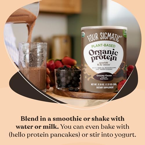 Four Sigmatic Organic Plant-Based Protein Powder Creamy Cacao Protein with Lion’s Mane - Maple Wellness Supplements
