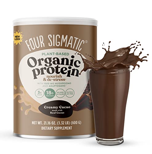 Four Sigmatic Organic Plant-Based Protein Powder Creamy Cacao Protein with Lion’s Mane - Maple Wellness Supplements