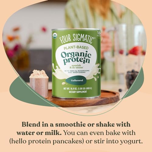 Four Sigmatic Organic Plant-Based Protein Powder Unflavored Protein with Lion’s Mane - Maple Wellness Supplements