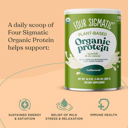 Four Sigmatic Organic Plant-Based Protein Powder Unflavored Protein with Lion’s Mane - Maple Wellness Supplements