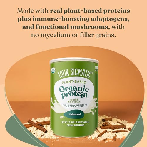 Four Sigmatic Organic Plant-Based Protein Powder Unflavored Protein with Lion’s Mane - Maple Wellness Supplements