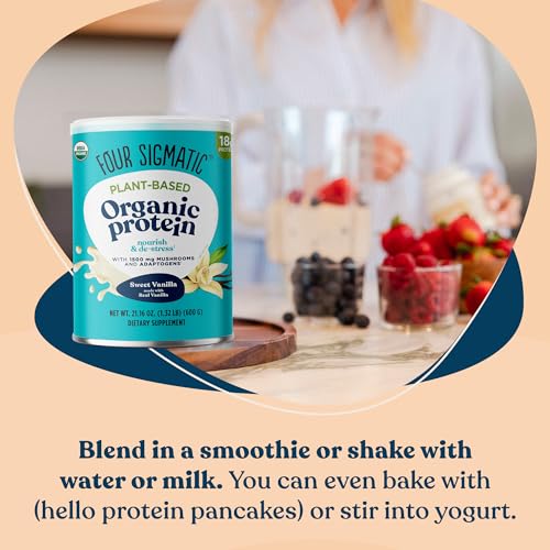 Four Sigmatic Organic Vegan Protein Powder | 18g Plant-Based Protein per Serving - Maple Wellness Supplements
