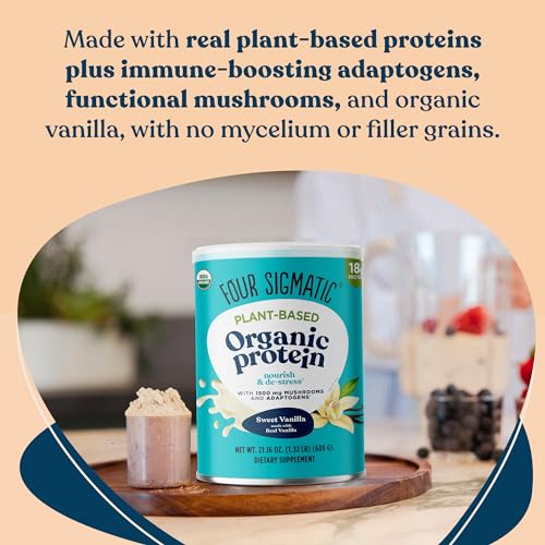Four Sigmatic Organic Vegan Protein Powder | 18g Plant-Based Protein per Serving - Maple Wellness Supplements