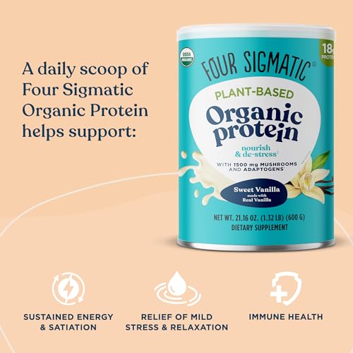 Four Sigmatic Organic Vegan Protein Powder | 18g Plant-Based Protein per Serving - Maple Wellness Supplements