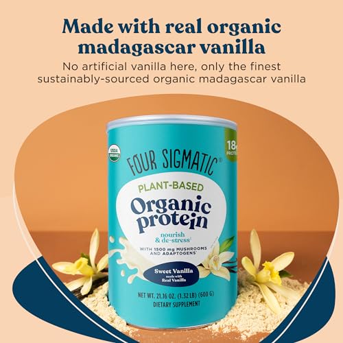 Four Sigmatic Organic Vegan Protein Powder | 18g Plant-Based Protein per Serving - Maple Wellness Supplements