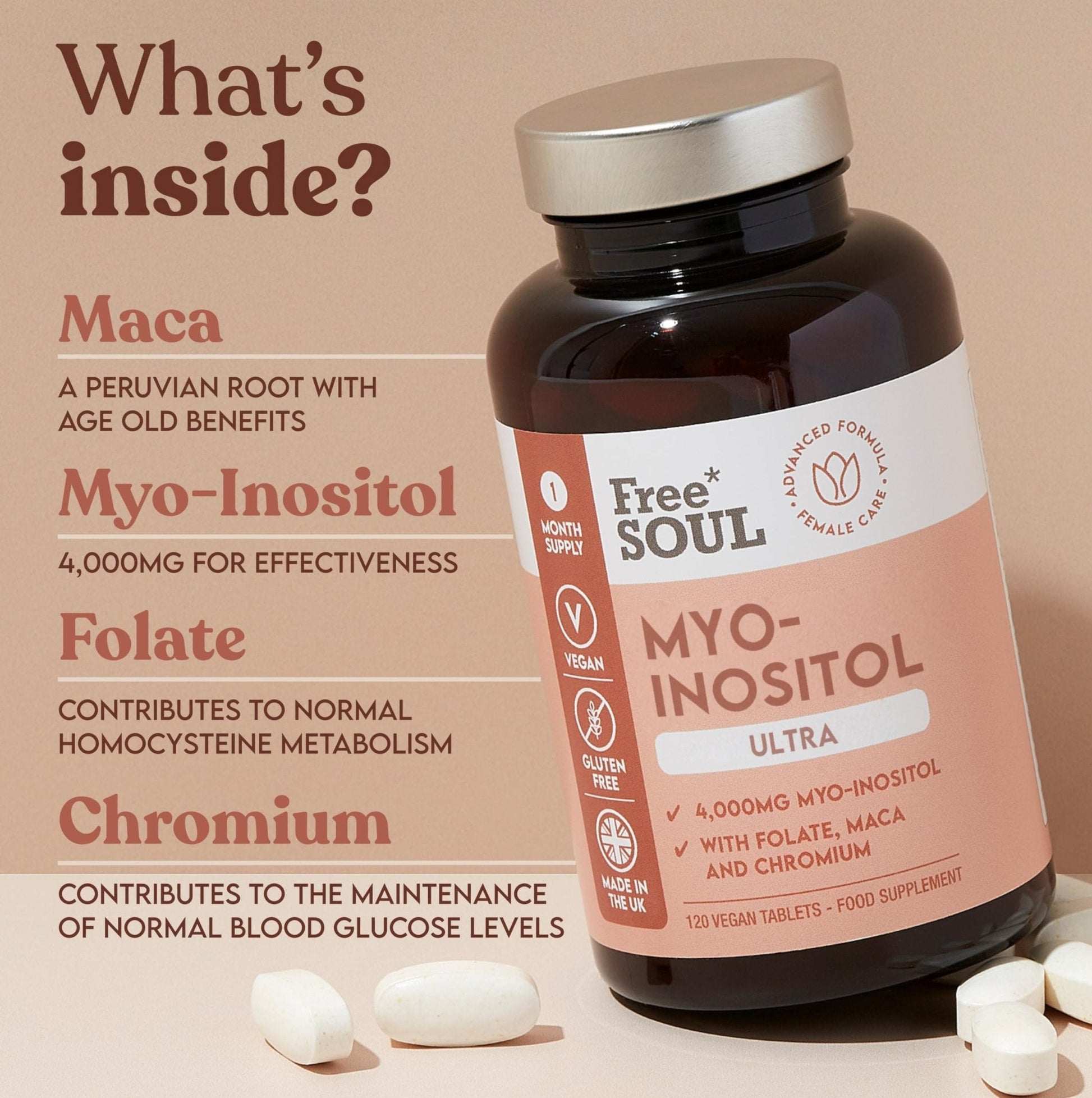 Free Soul Myo-Inositol Ultra Supplement with 4,000mg Myo-Inositol, 200ug Folate, 100ug - Maple Wellness Supplements