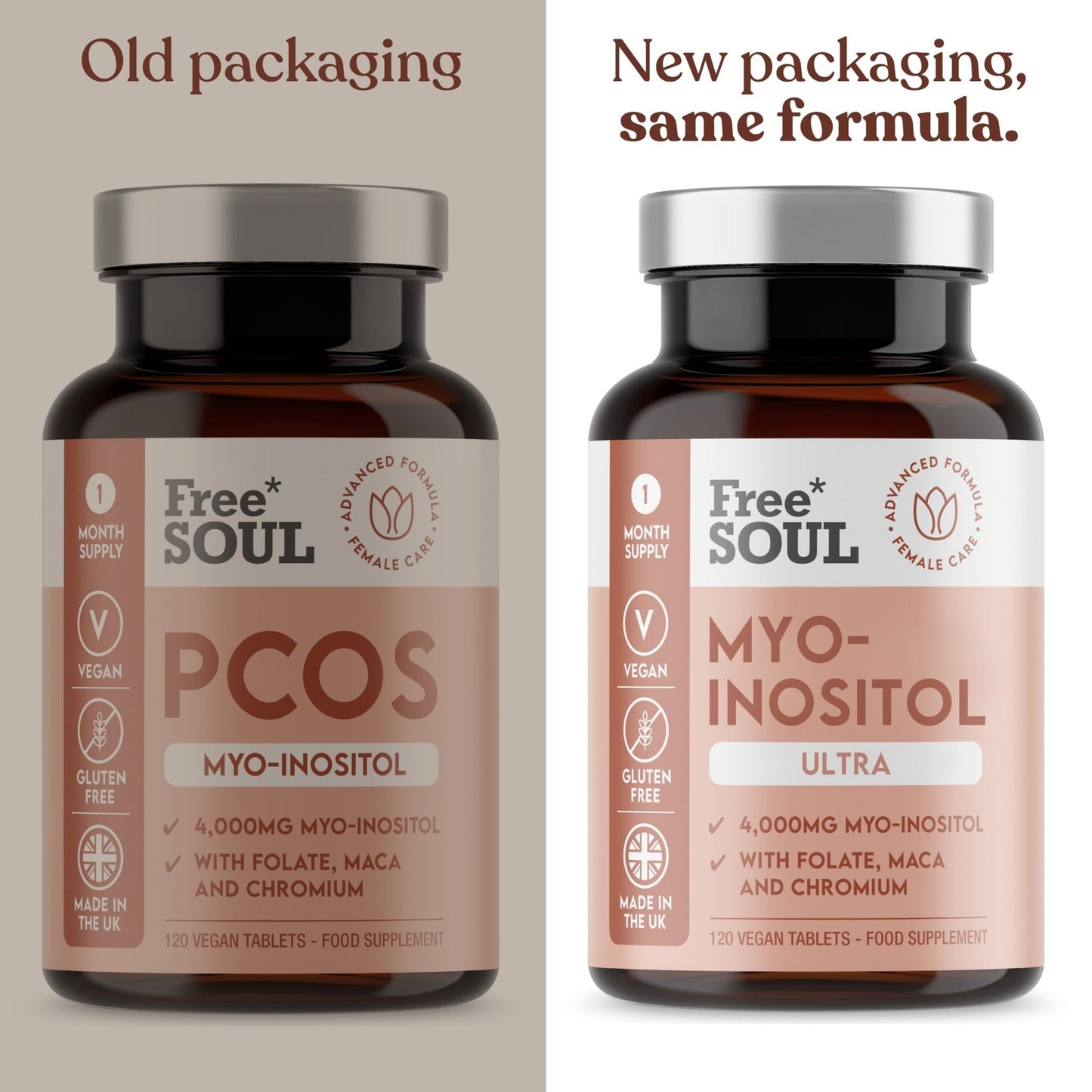Free Soul Myo-Inositol Ultra Supplement with 4,000mg Myo-Inositol, 200ug Folate, 100ug - Maple Wellness Supplements