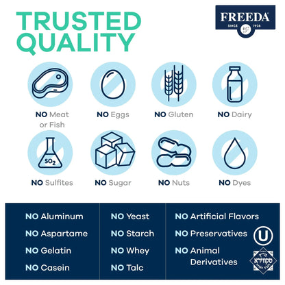 FREEDA Ultra Multivitamin Capsules – High-Potency Daily Supplement for Men & Women – Iron-Free – 120 Count – Kosher Certified - Maple Wellness Supplements