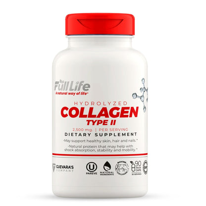 Full Life Hydrolyzed Collagen Supplements - Bovine Collagen Pills for Women and Men - Kosher Collagen Capsules, Gluten-Free - 90 Veggie Capsules 2,500mg - Maple Wellness Supplements