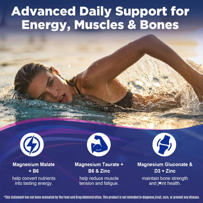 Full Spectrum Magnesium Glycinate Complex 21 in 1 Gummies for Deep Calm Sleep, 12 Forms Magnesium Citrate Malate Taurate Orotate for Women Men + Probiotics w/Ashwagandha, L-Theanine, GABA, 120Cts - Maple Wellness Supplements