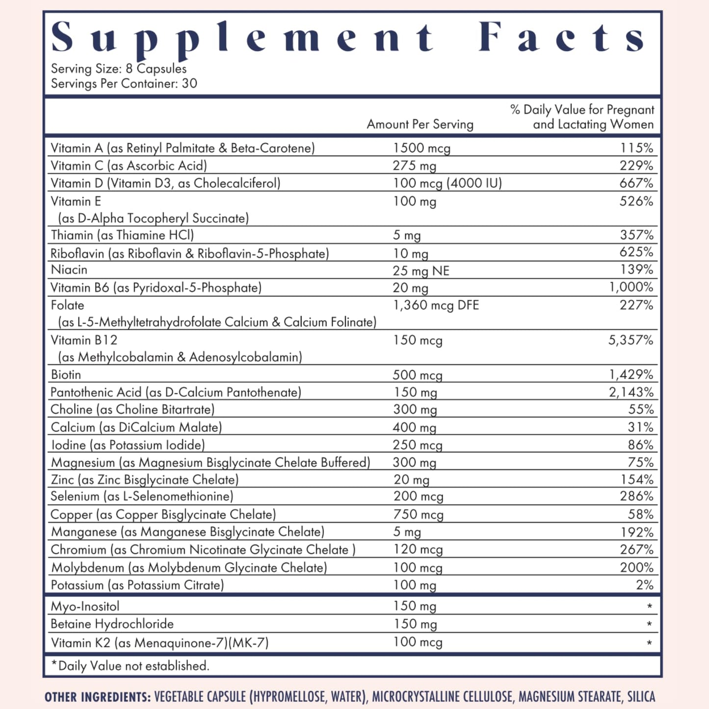 FullWell Women's Prenatal Multivitamin - Healthy Pregnancy Support - Contains Choline & Folate - Supports Fetal Growth - Maple Wellness Supplements