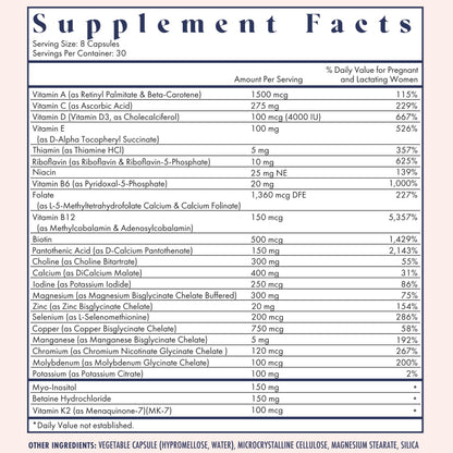 FullWell Women's Prenatal Multivitamin - Healthy Pregnancy Support - Contains Choline & Folate - Supports Fetal Growth - Maple Wellness Supplements