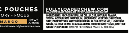 Fully Loaded Alpha Fuel Nootropic Pouches (Mango Fuel) - 5 cans, 15 Pouches per can - Energy Pouches containing Caffeine and nootropic Blend - Maple Wellness Supplements