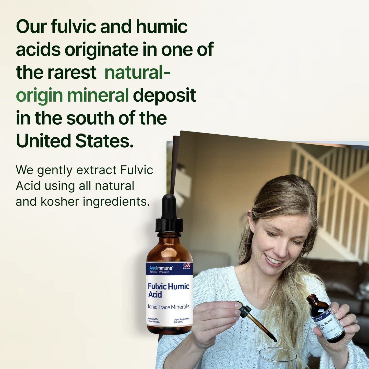 Fulvic Humic Acid 75 + Trace Minerals Liquid Supplement - Plant Derived in USA - Fulvic Acid Minerals Concentrate for Energy, Gut Health and Hydration - Maple Wellness Supplements