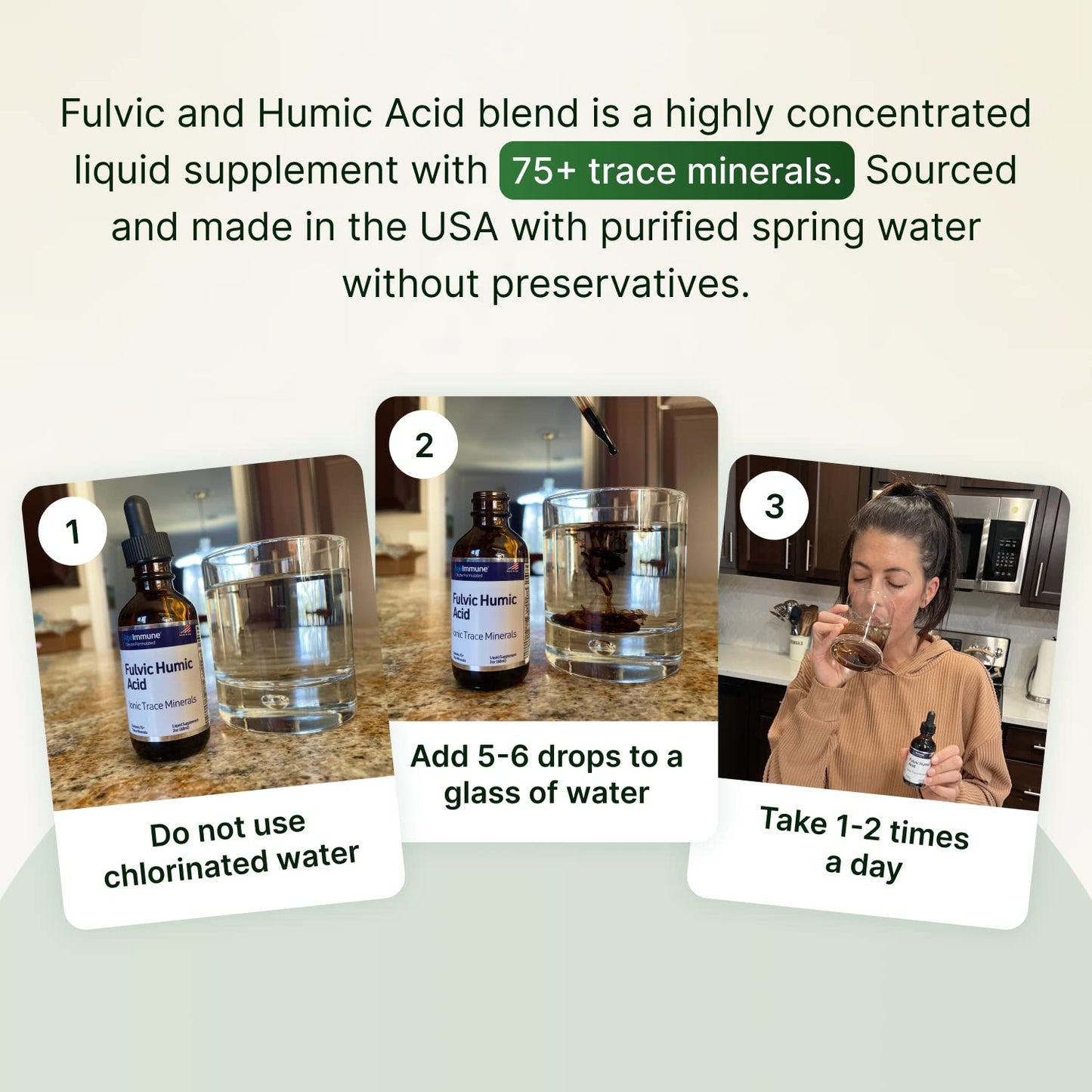 Fulvic Humic Acid 75 + Trace Minerals Liquid Supplement - Plant Derived in USA - Fulvic Acid Minerals Concentrate for Energy, Gut Health and Hydration - Maple Wellness Supplements