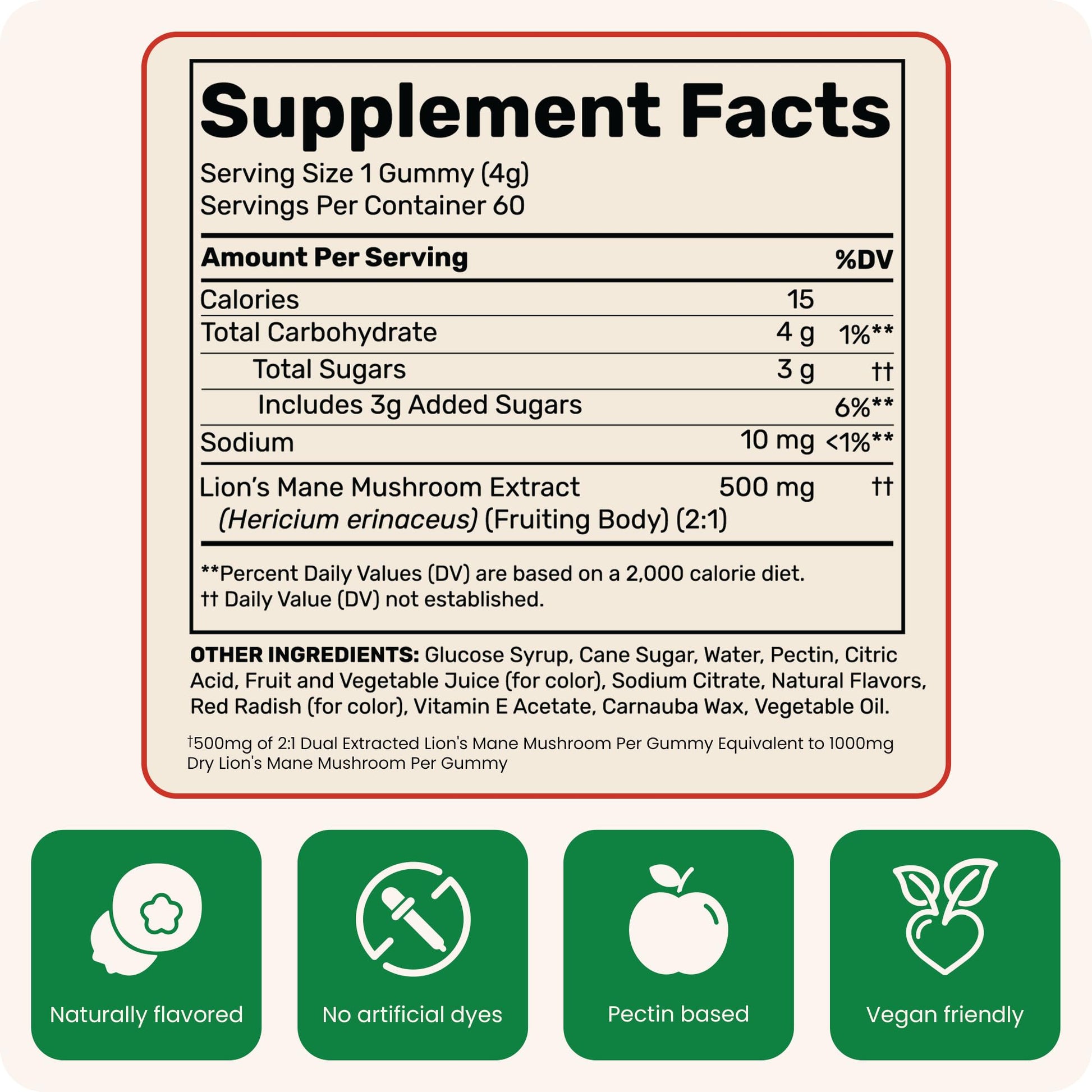 Fungies Lion's Mane Mushroom Gummies, Mixed Blueberry & Strawberry Flavor - Mushroom Supplement Gummy for Adults & Children Supports Brain Health, Cognitive Function - Maple Wellness Supplements
