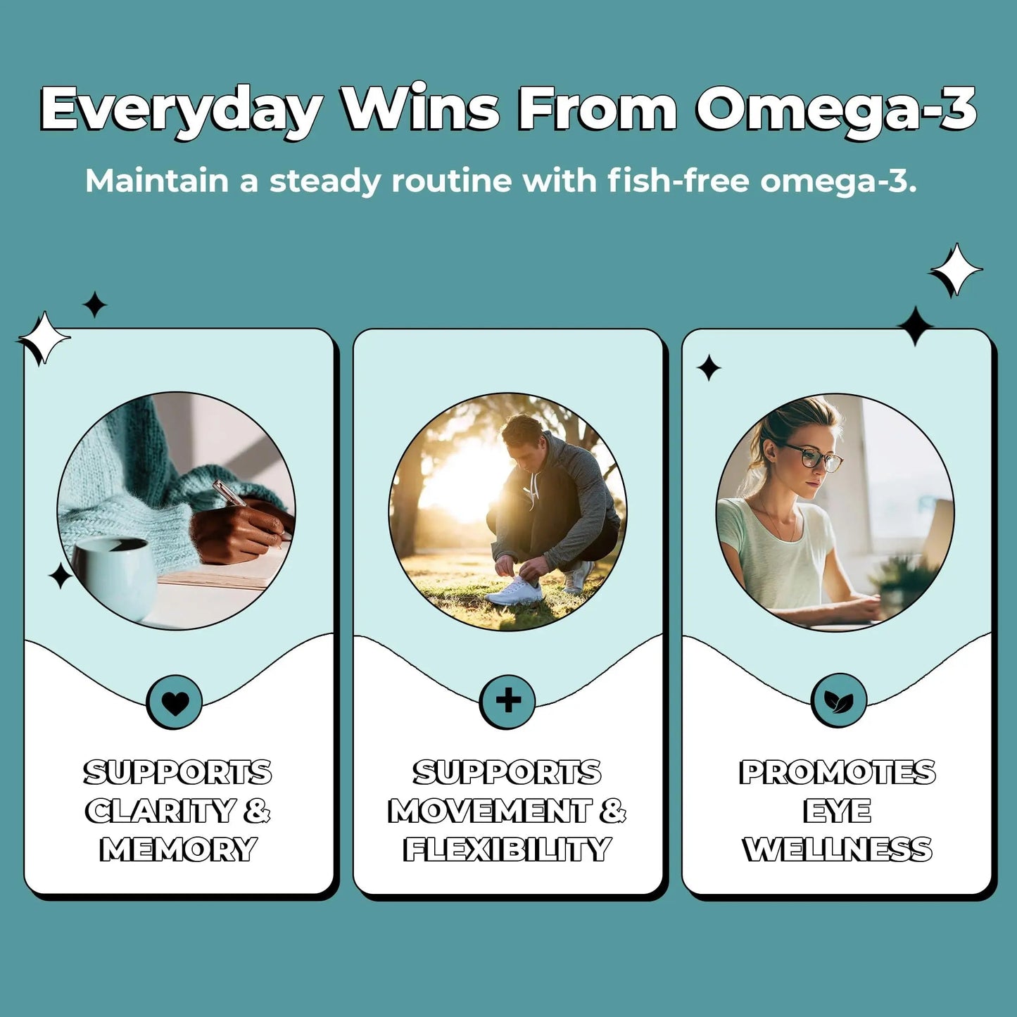 Future Kind Omega-3 Supplement for Clarity, Memory, and Mobility Comfort, 2 Months Supply of Citrus-Scented Softgels with EPA and DHA, Vegan Omega-3 Supplement from Algae, Carrageenan Free, 60 Count - Maple Wellness Supplements