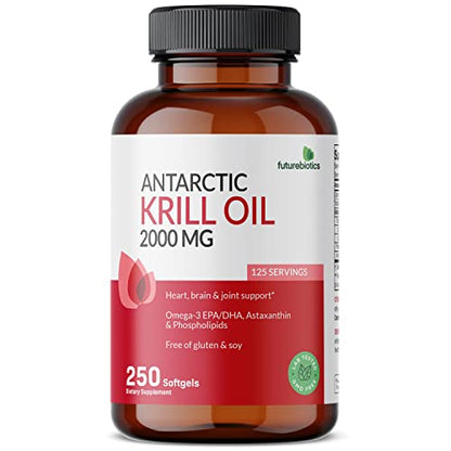 Futurebiotics Antarctic Krill Oil 2000mg with Astaxanthin, Omega-3s EPA, DHA and Phospho - Maple Wellness Supplements
