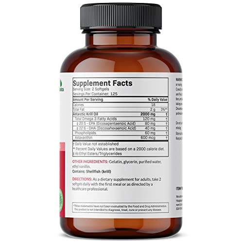 Futurebiotics Antarctic Krill Oil 2000mg with Astaxanthin, Omega-3s EPA, DHA and Phospho - Maple Wellness Supplements