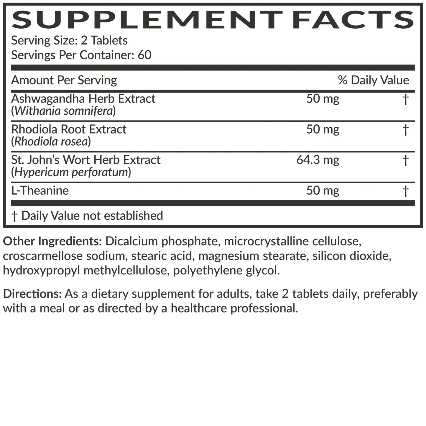 Futurebiotics Chill Pill + Ashwagandha, Rhodiola, St. John’s Wort, & L-Theanine - Non-GMO, 120 Vegetarian Tablets - Maple Wellness Supplements