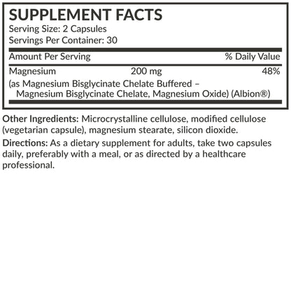 Futurebiotics Magnesium Glycinate 200 MG per Serving Chelated for High Absorption, Gentle On Stomach, Non-GMO, 60 Vegetarian Capsules - Maple Wellness Supplements