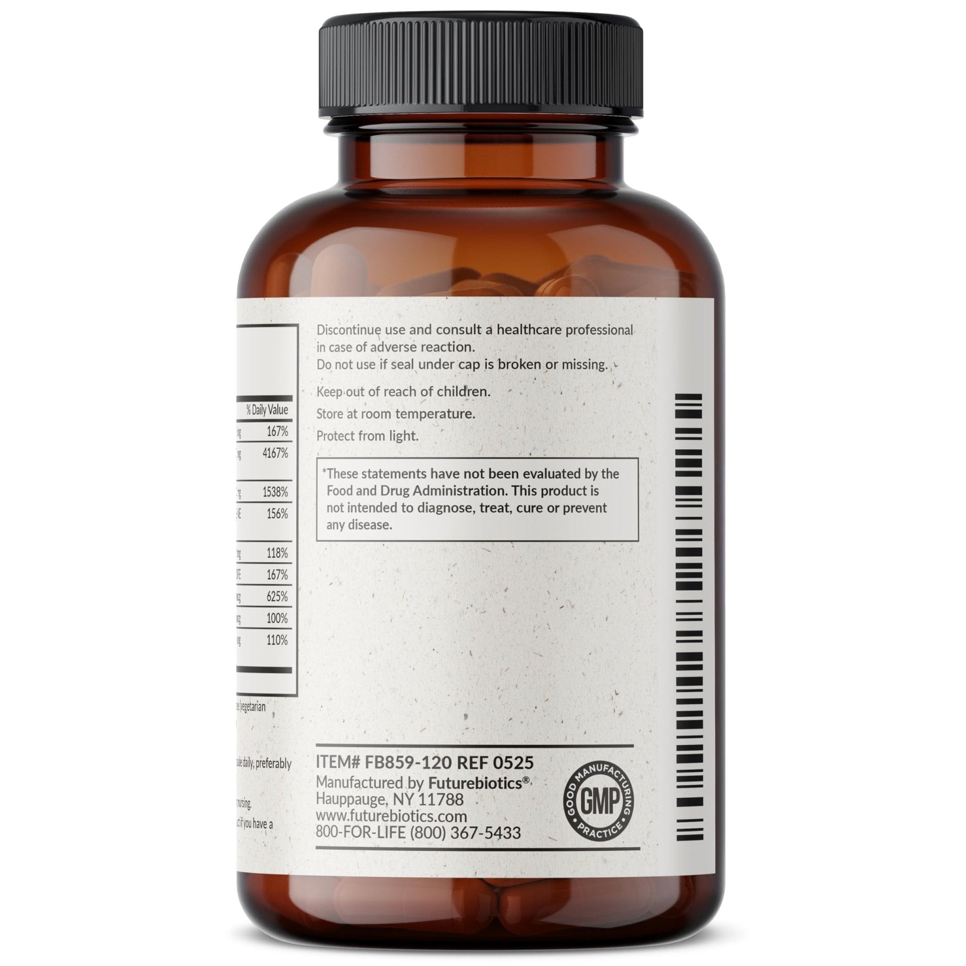 Futurebiotics Vitamin B Complex with Vitamin C Supports Energy Production, Nervous System & Immune Support - Non-GMO, 120 Vegetarian Capsules - Maple Wellness Supplements