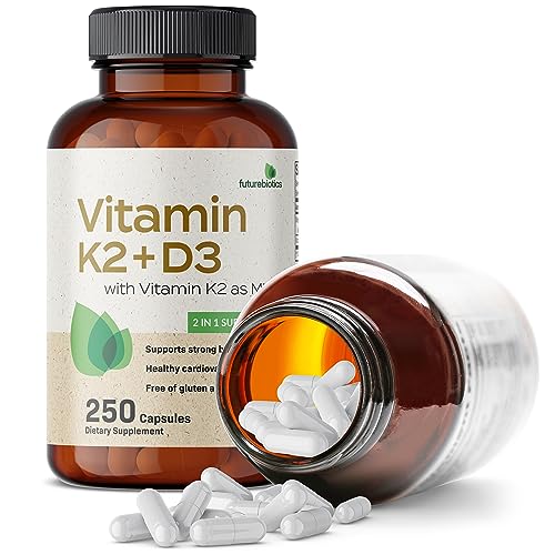 Futurebiotics Vitamin K2 (MK7) with D3 Supplement - Non-GMO Formula - 5000 IU Vitamin - Maple Wellness Supplements