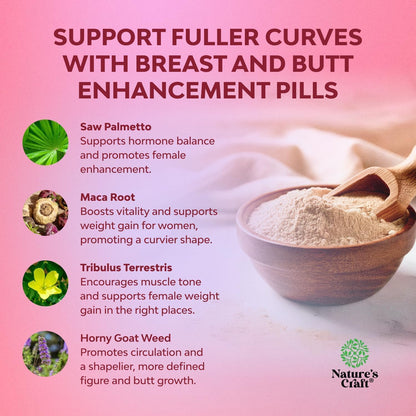 G-Curve Butt and Breast Growth Capsules - Horny Goat Weed Muira Puama & Maca Root for Butt Growth Support - Advanced Herbal Formula - Maple Wellness Supplements