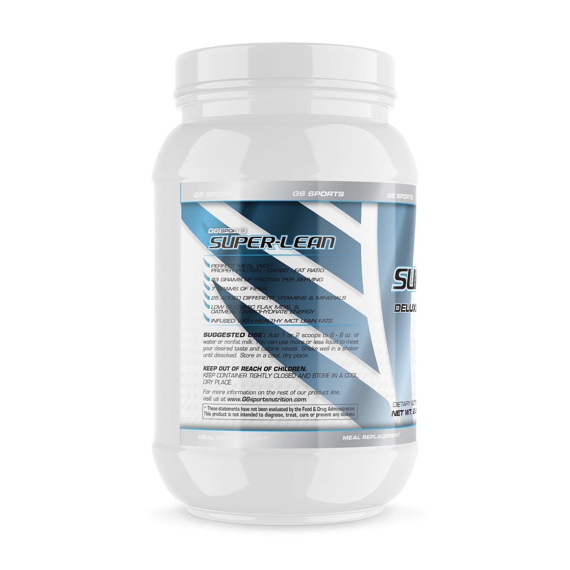 G6 Sports Nutrition Super-Lean Deluxe Meal Replacement (32g Protein, 7g Fiber, 25 Added - Maple Wellness Supplements